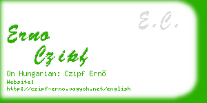erno czipf business card
